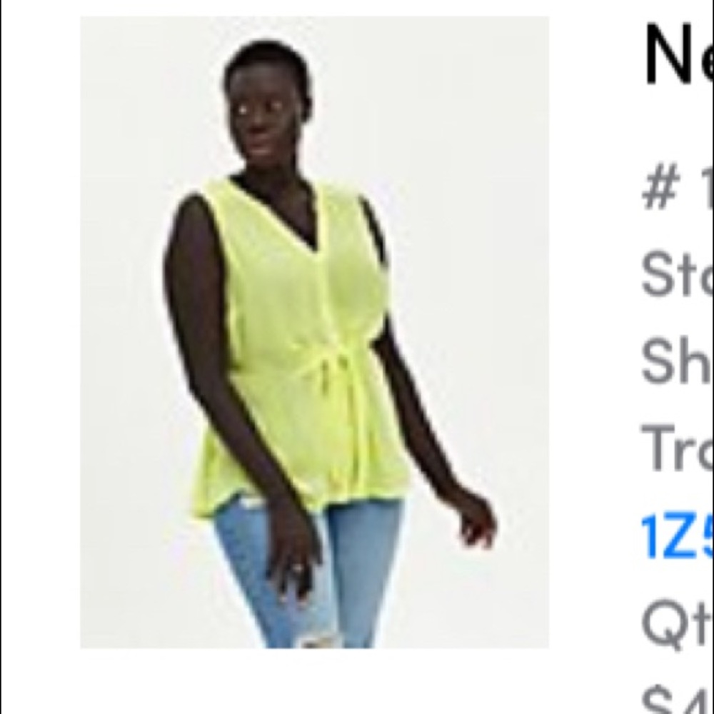 TORRID Neon Lime/ yellow Georgette Peplum Blouse